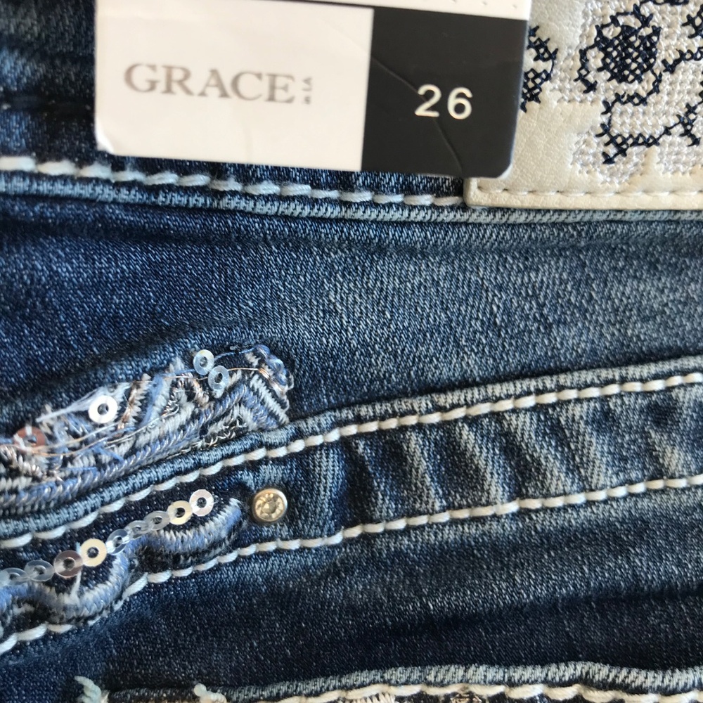 NWT Grace in LA capris/denim size 26 Easy Fit dark wash cowgirl country western - Picture 7 of 15
